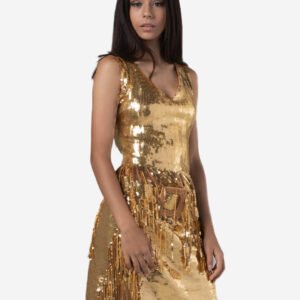 Yeni Gelenler Gold night party dress